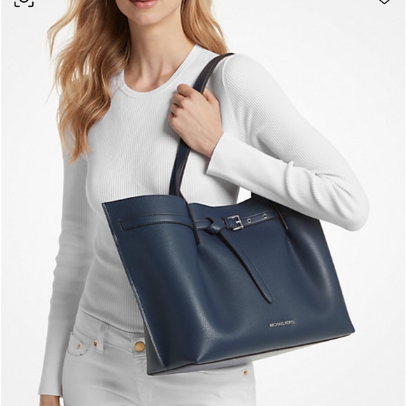 MICHAEL KORS NAVY color 
Emilia Large Pebbled Leather Tote Bag - Picture 2 of 16